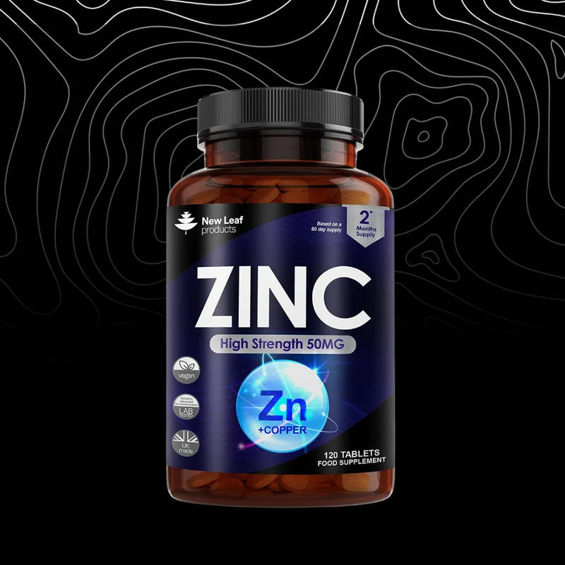 New Leaf Zinc 50mg + Copper | Immune & Skin Support (365 Tablets)