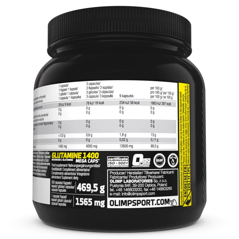 Glutamine Mega caps 1400 (300 caps)