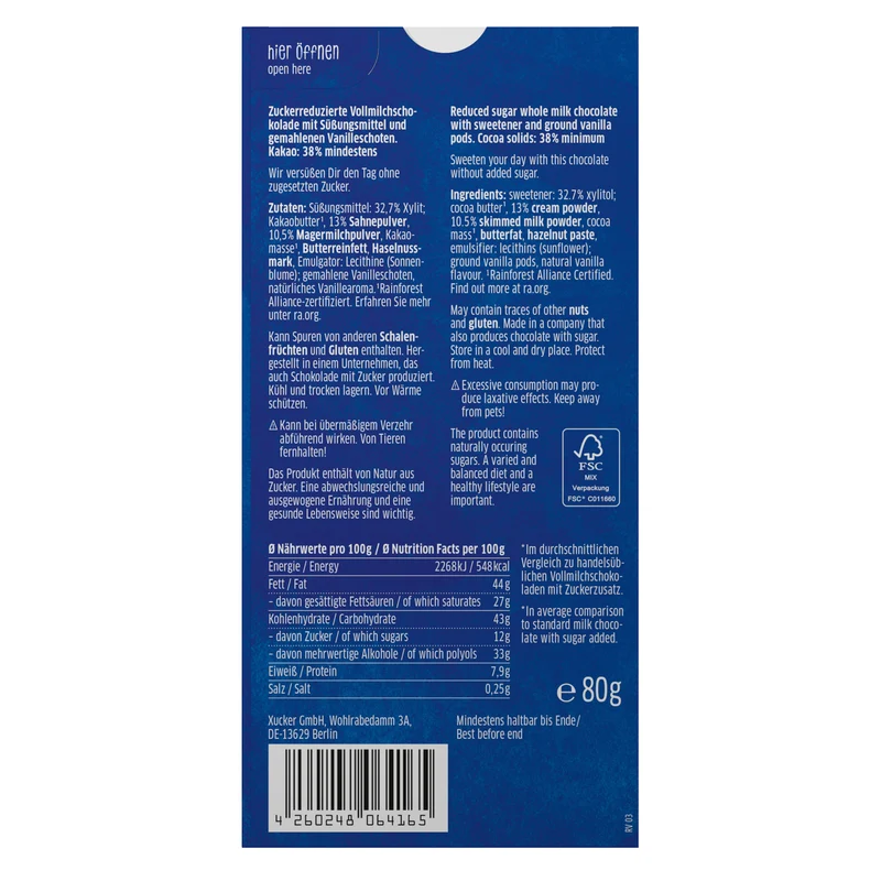 Xylitol-Milk-Chocolate (100g)