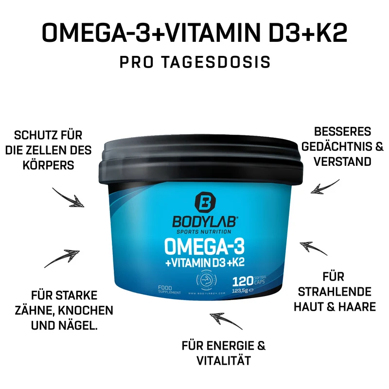 Omega-3 + Vitamine D3 + K2 Extreme (120 Kapseln)