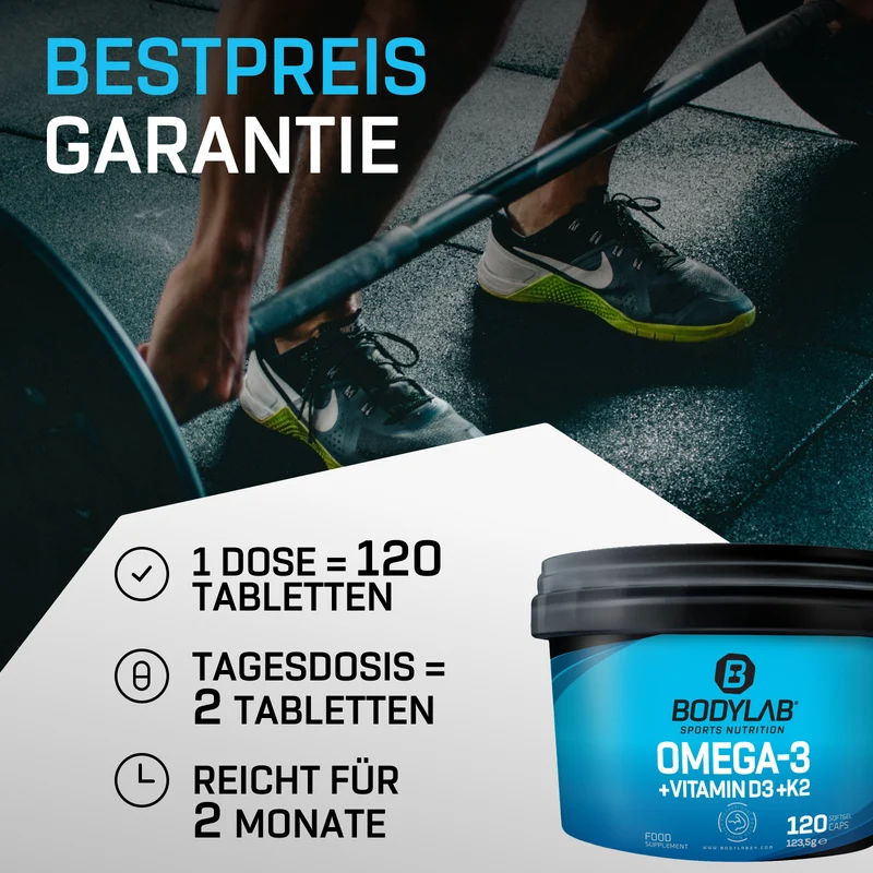 Omega-3 + Vitamine D3 + K2 Extreme (120 Kapseln)