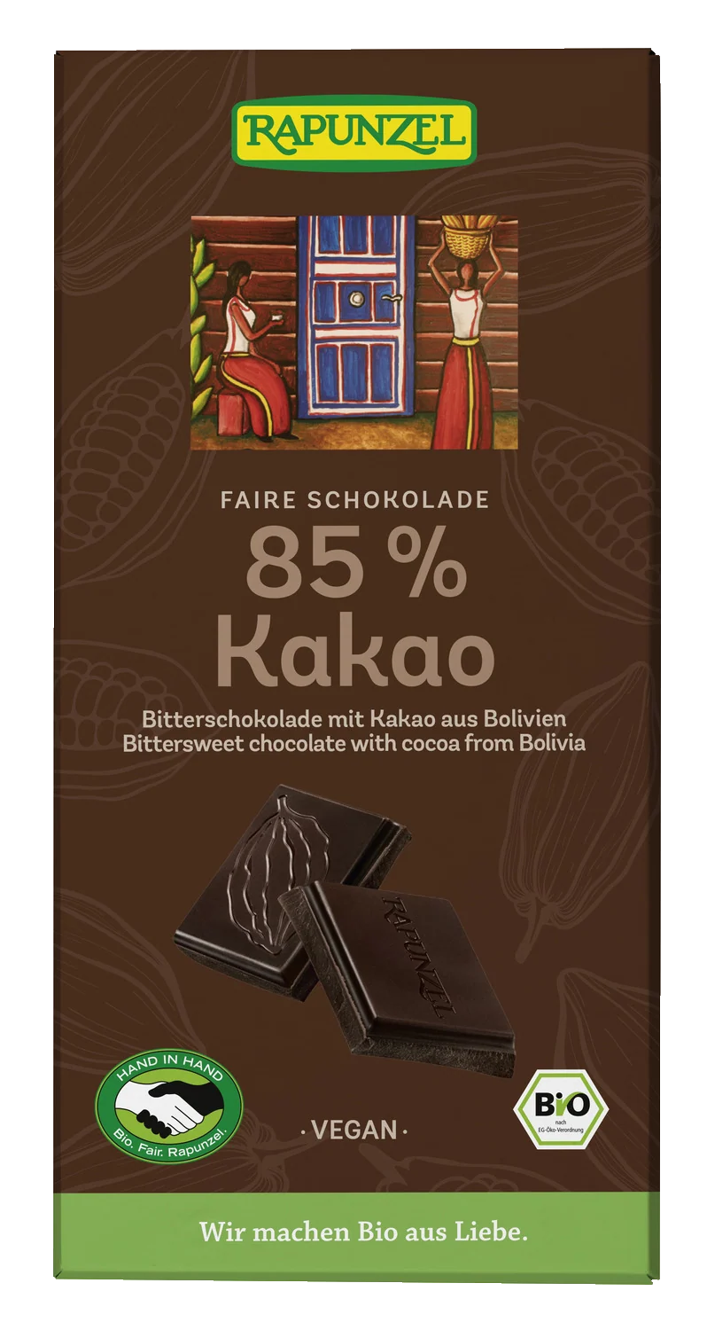 Bitterschokolade 85% Kakao bio (80g)
