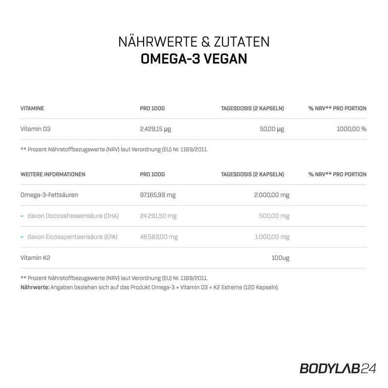 2 x Vegan Omega 3 (120 capsules)