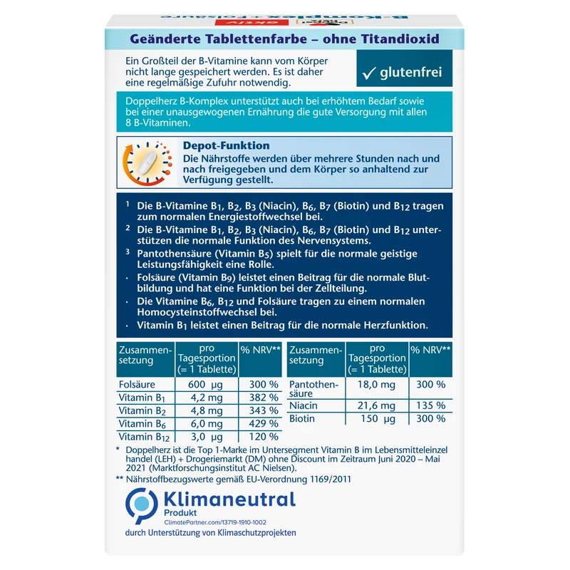 B-complex + Folic acid Depot (45 tabletten)