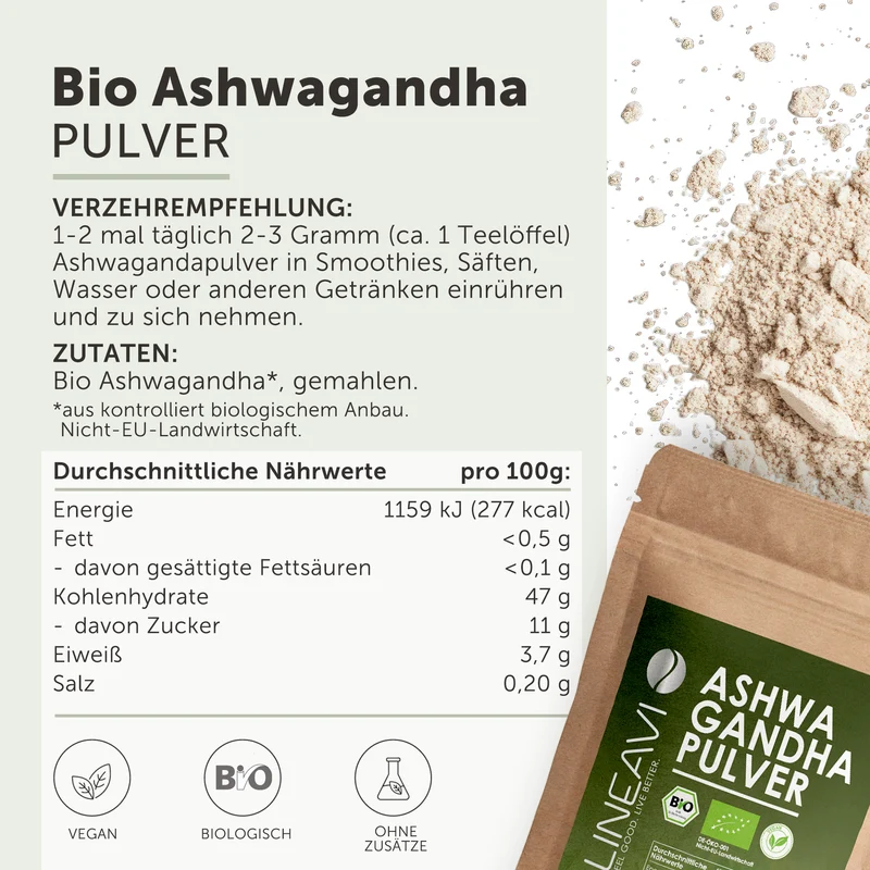 Doppelpack: Bio Ashwagandhapulver (2x1000g)