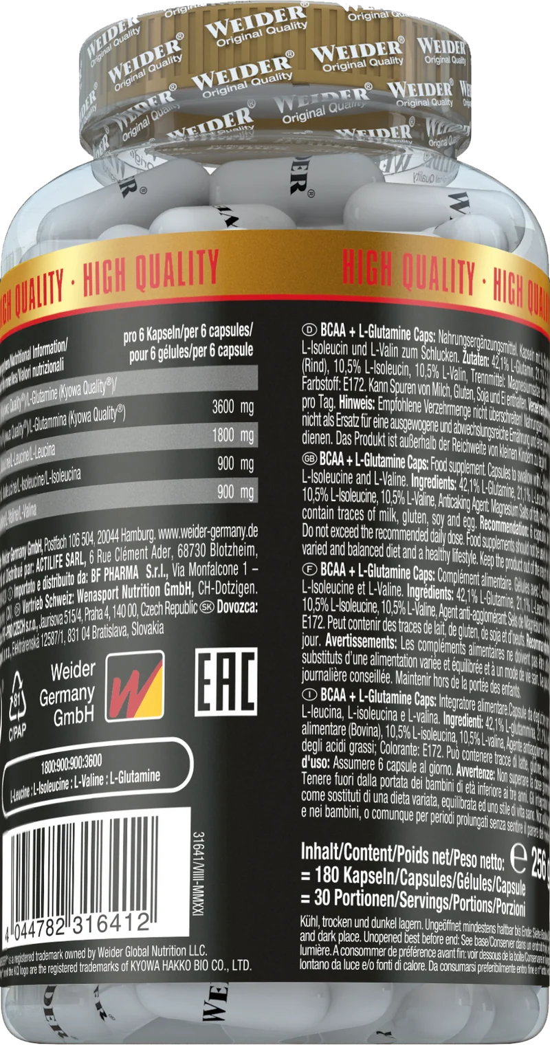 BCAA + L-Glutamine (180 caps)