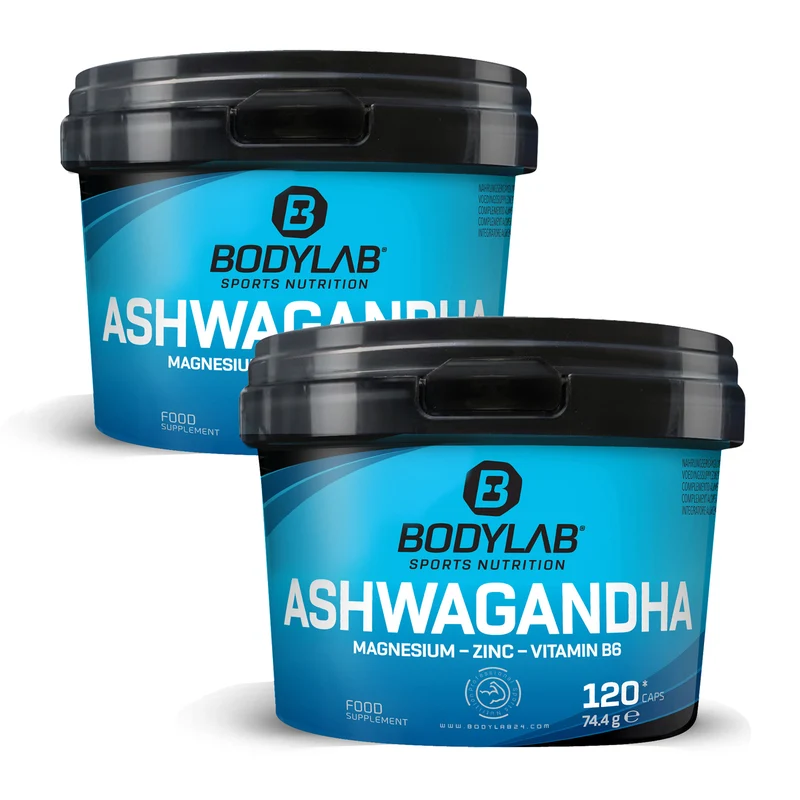 2 x Bodylab Ashwagandha + Magnesium - Zinc - Vitamin B6 (elk 120 capsules)