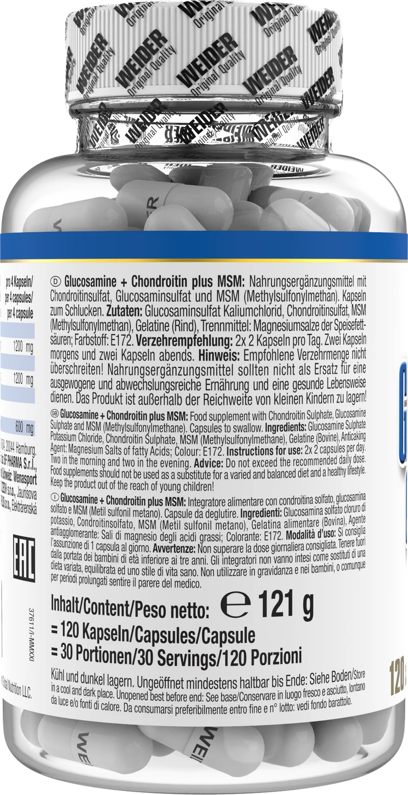 Glucosamine + Chondroitin Plus MSM (120 caps)