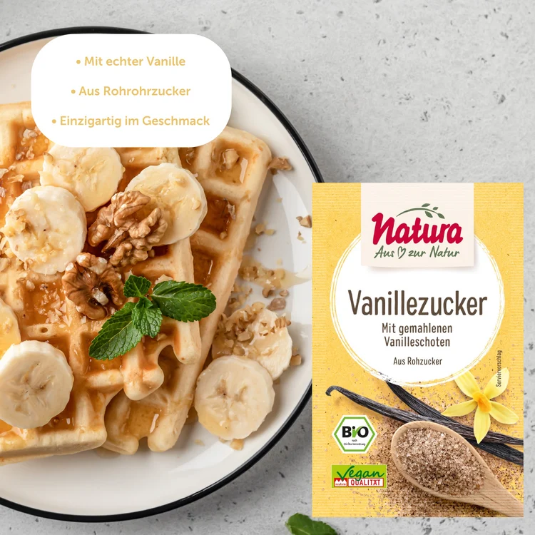 Natura - Vanille-Zucker mit Rohzucker 5er-Pack bio, 40g