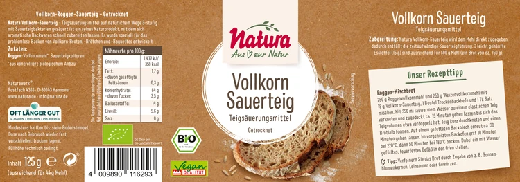 Natura - Vollkorn-Sauerteig bio, 125g