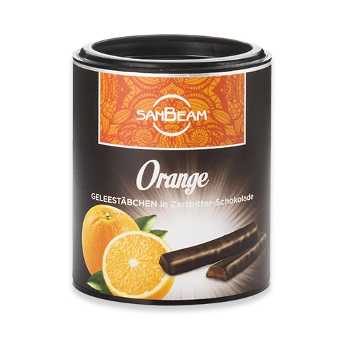SanBeam - Geleestäbchen Orange in Zartbitter-Schokolade, 175g
