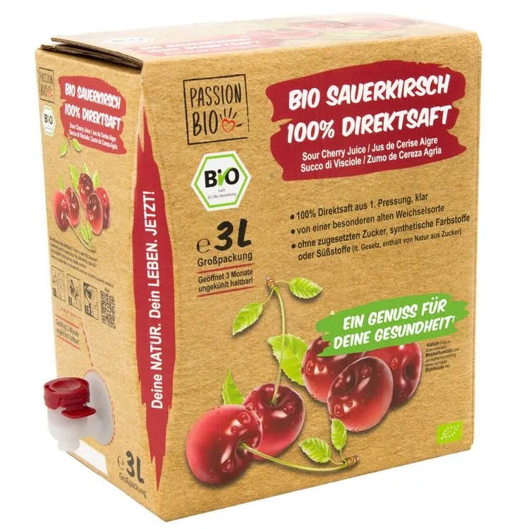 PassionBio - Sauerkirschsaft 100% Direktsaft bio, 3l