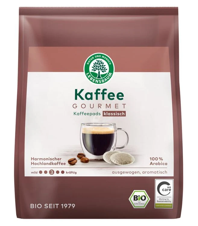 Lebensbaum - Kaffee Gourmet Kaffeepads klassisch, 126g