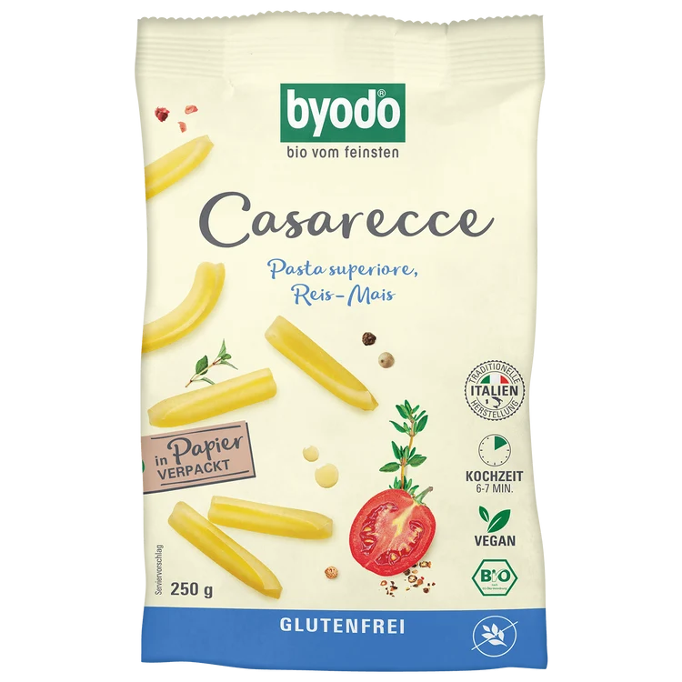 Byodo - Casarecce, Reis-Mais bio, 250g