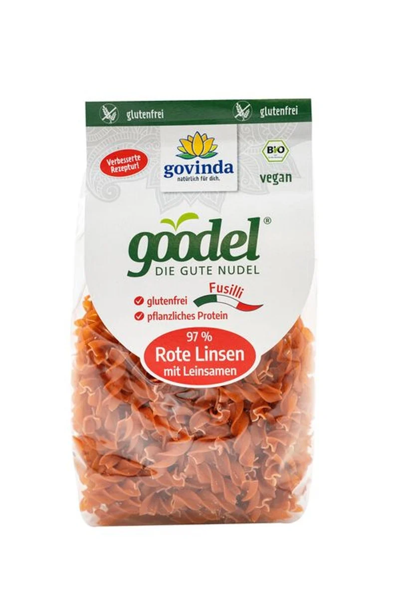 Govinda - goodel DIE GUTE NUDEL Fusilli Rote Linsen, 250g