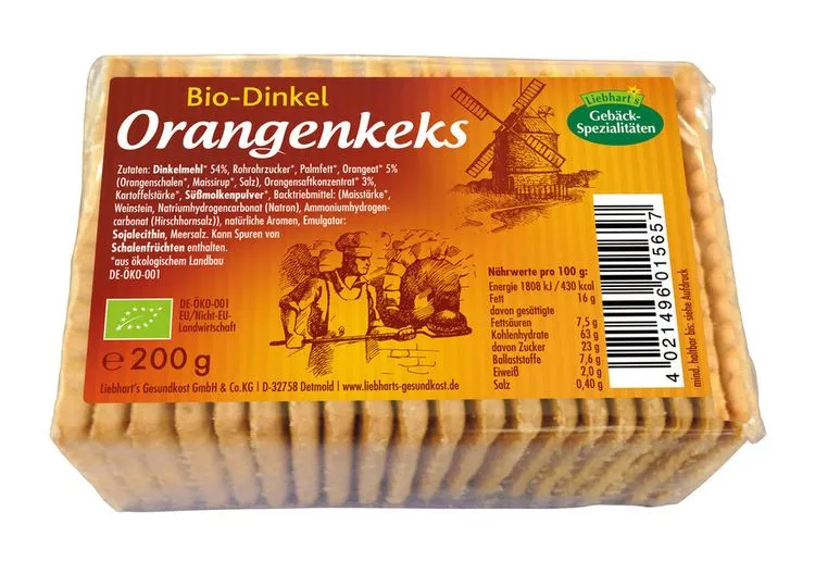 Liebharts - Dinkel-Orangen-Keks bio, 200g