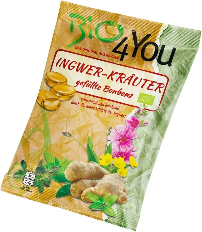 Bio4You - Bio-Bonbon-Ingwer-Kräuter, 75g