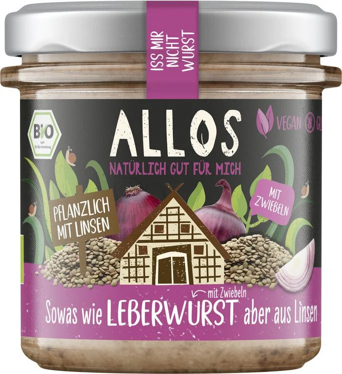Allos - Iss mir nicht Wurst Leberwurst mit Zwiebeln, 135g