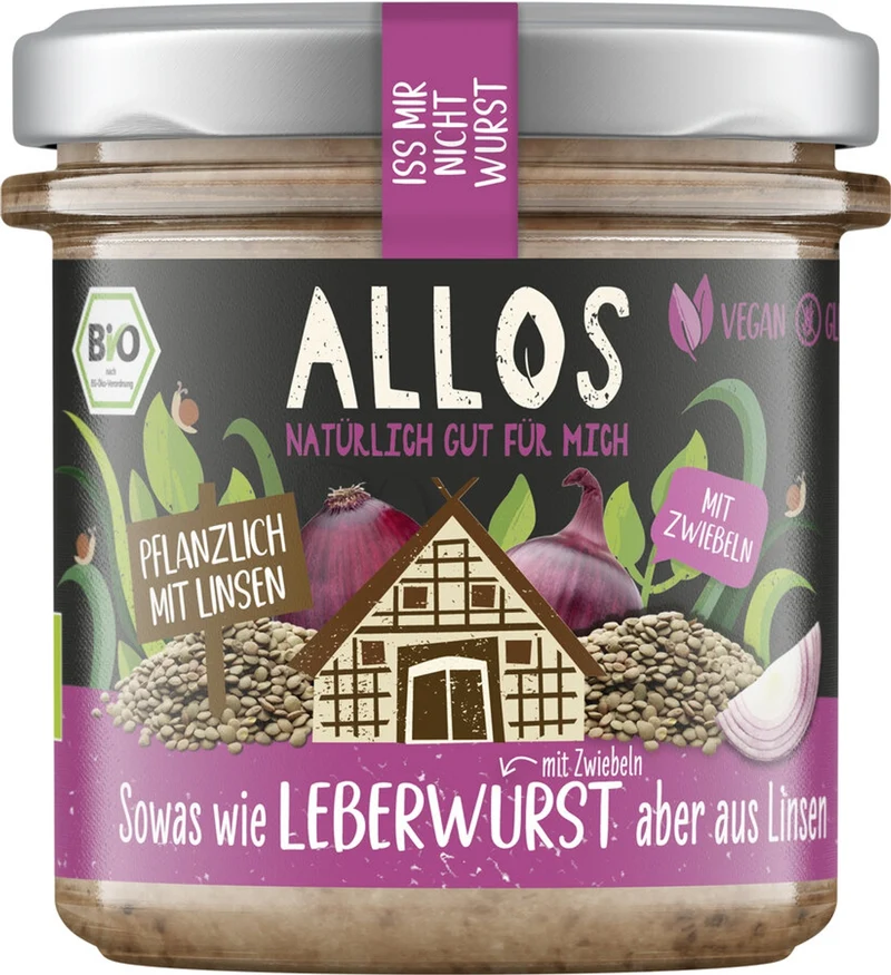 Allos - Iss mir nicht Wurst Leberwurst mit Zwiebeln, 135g