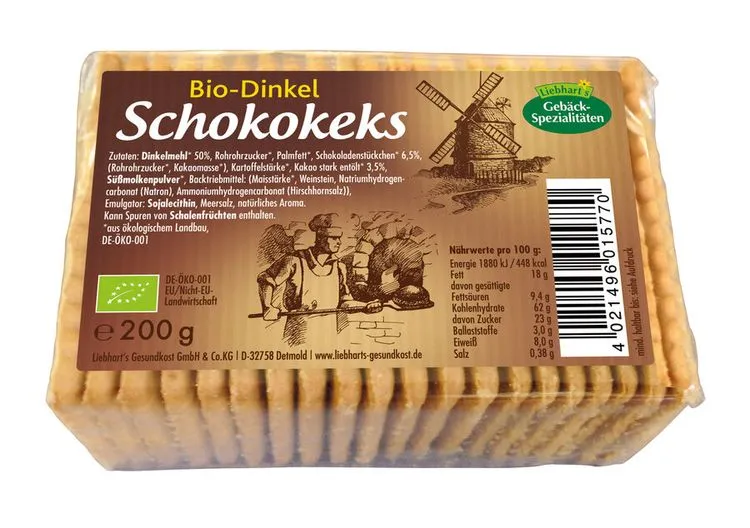 Liebhart´s Gesundkost - Bio-Dinkel-Schoko-Keks, 200g