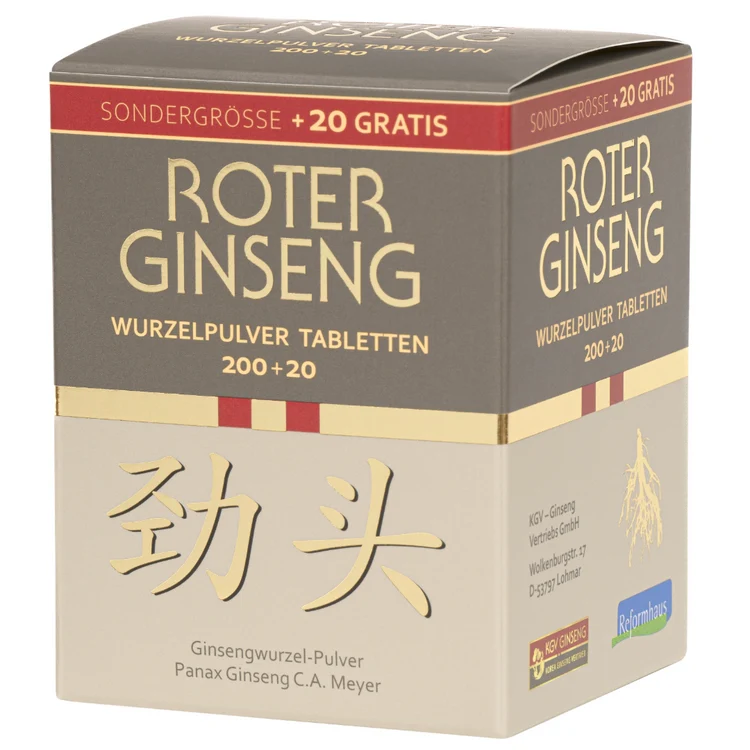KGV - Roter Ginseng Tabletten Sondergröße 200 + 20 Stk.