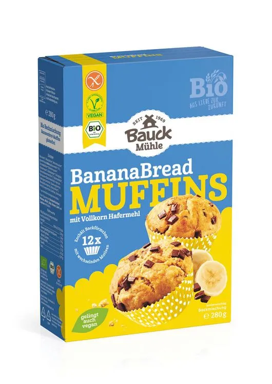 Bauck Mühle - Banana Bread Muffins Bio gf, 280g