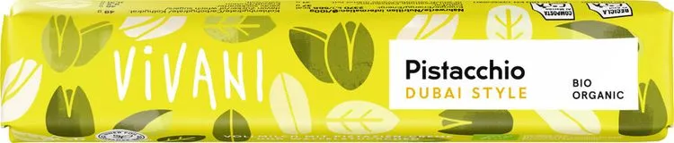 Vivani - Pistacchio "Dubai Style" Schokoriegel, 40g