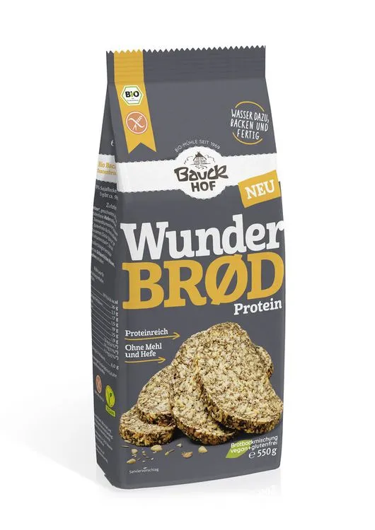 Bauck - Wunderbrot Protein glutenfrei, bio, 550g