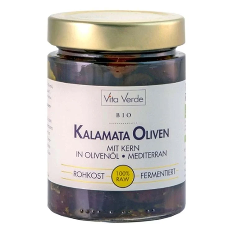 Vita Verde - Kalamata Oliven mit Kern in Olivenöl, 330g