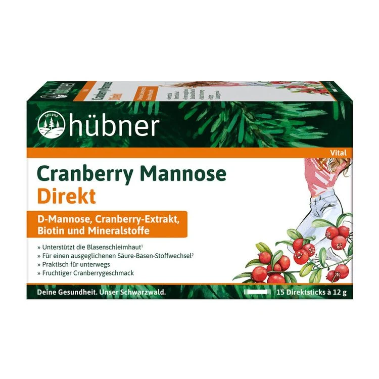Hübner - Cranberry Mannose 15 Direktsticks 180g