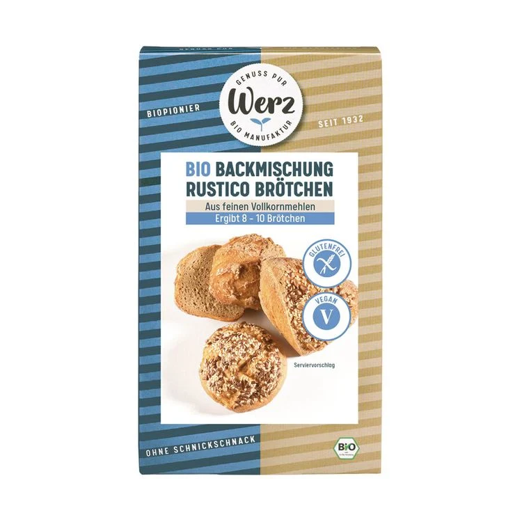 Werz - Backmischung Rustico Brötchen, glutenfrei, Bio, 350g