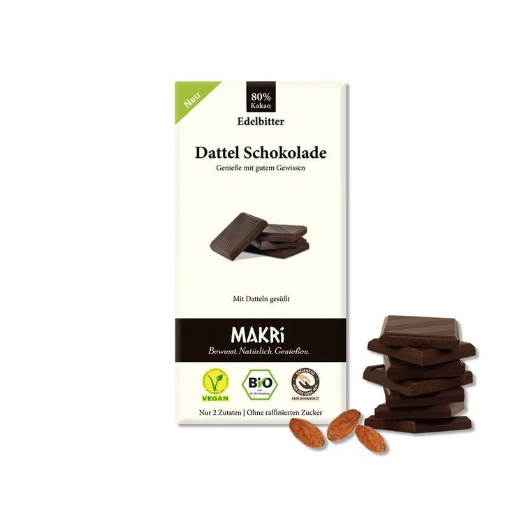 Makri - Dattel Schokolade - Edelbitter 80%, 85g