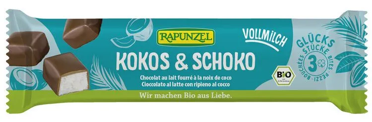 Rapunzel - Glücksstücke Kokos & Schoko Vollmilch, 50g