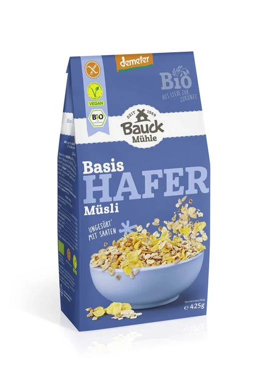 Bauck Mühle - Hafermüsli Basis glutenfrei Demeter, 425g