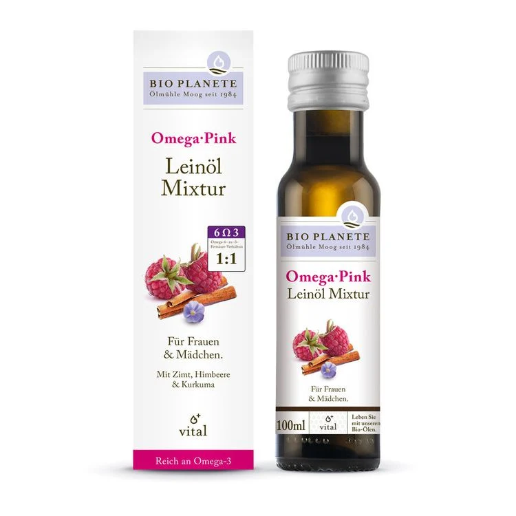 BIO PLANÈTE - Omega Pink Leinöl-Mixtur, 100ml