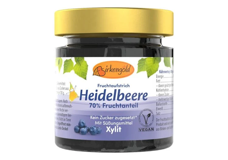 Birkengold - Fruchtaufstrich Heidelbeere, 200g