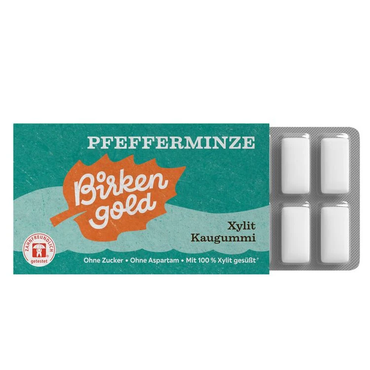 Birkengold - Kaugummi Pfefferminze (12 Stück), 17g
