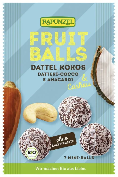 Rapunzel - Fruit-Balls Dattel-Kokos & Cashew, 49g