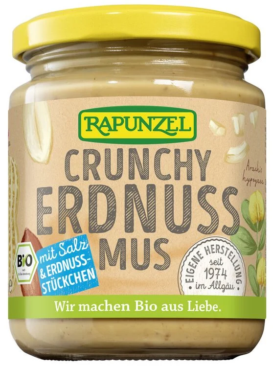 Rapunzel- Erdnussmus Crunchy mit Salz bio, 250g