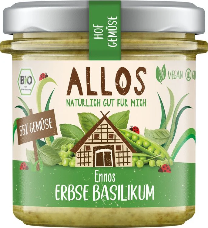 Allos - Hof Gemüse Ennos Erbse Basilikum bio vegan glutenfrei 135g
