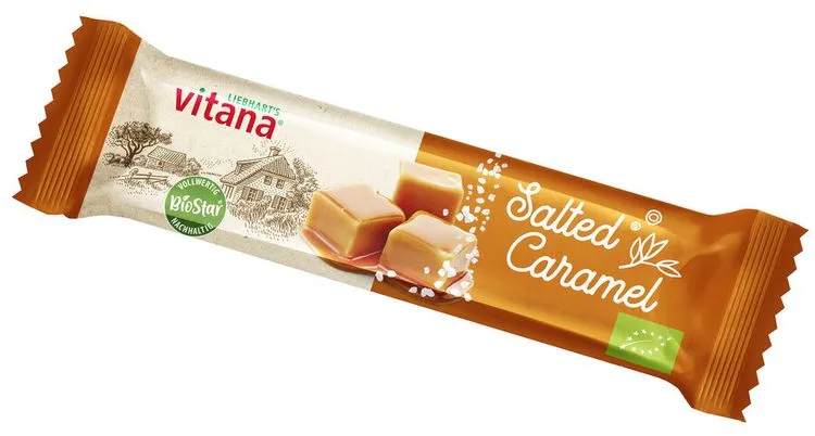 Vitana - Salted Caramel Riegel mit Mandelnougat Füllung, bio 40g