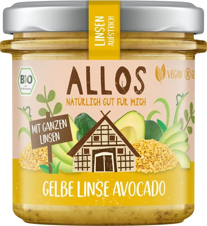 Allos - Linsen-Aufstrich Gelbe Linse Avocado bio 140g