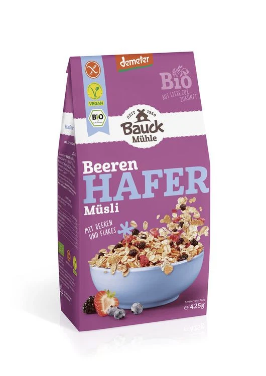 Bauck - Hafer Müsli Beeren Demeter glutenfrei, 425g