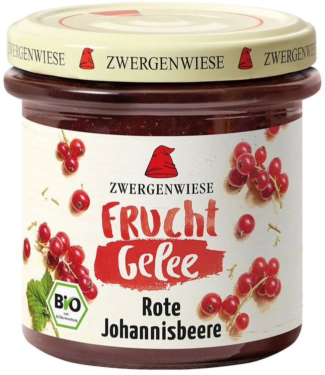 Zwergenwiese - FruchtGelee Rote Johannisbeere bio vegan 160g