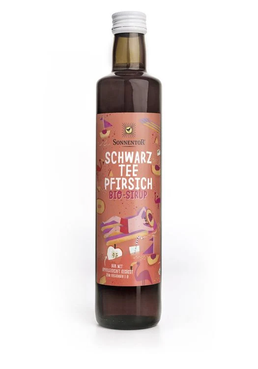 Sonnentor - Schwarztee-Pfirsich Eistee Sirup bio, 500ml