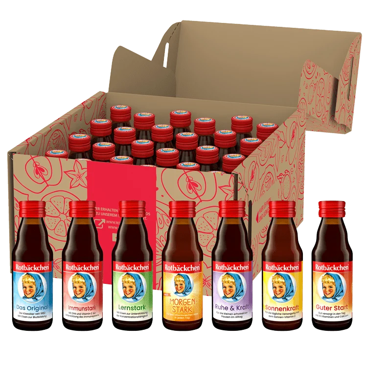 Rotbäckchen Probierpaket mit 24 Rotbäckchen-Minis, 24x 125ml