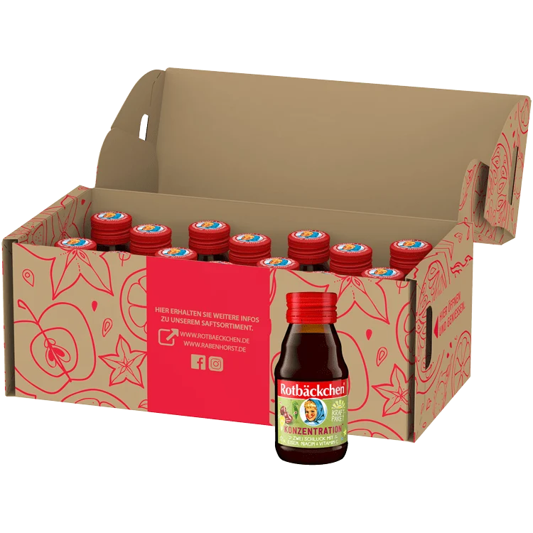 Rotbäckchen - Kraftpaket Konzentration, Shot, 14 x 60 ml