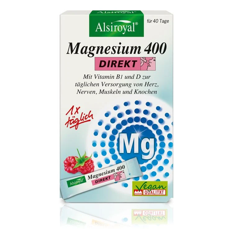 Alsiroyal - Magnesium 400 DIREKT Himbeere, 40 Stk,
