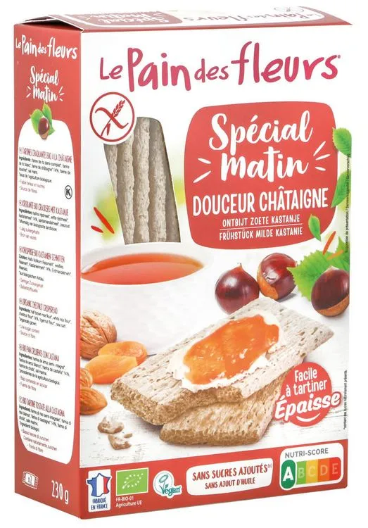 Blumenbrot - Dickeres Knusperbrot Kastanien bio 230g