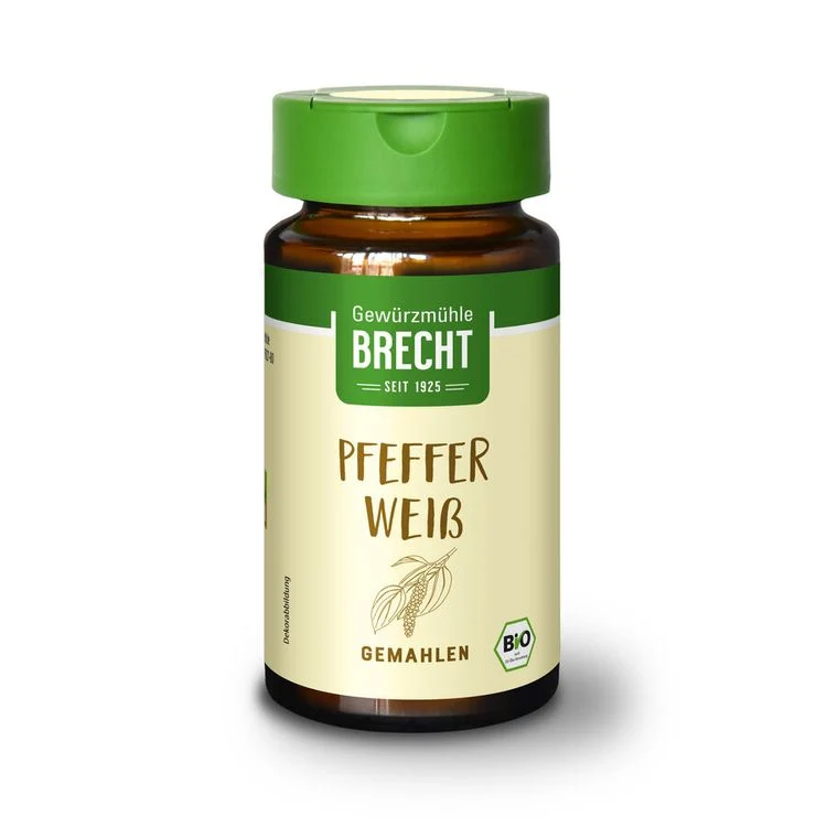 Brecht - Pfeffer weiß gemahlen bio im Glas 35g